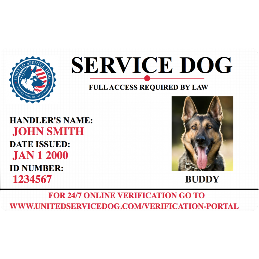 Service Dog ID Card Service Animal Badge United Service Dog